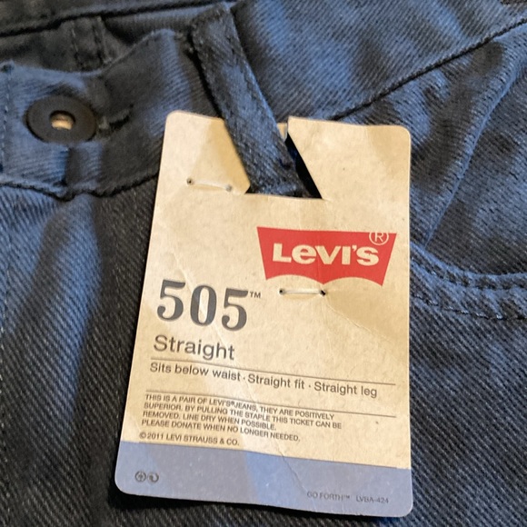 NWT Levi’s 505 straight leg blue jeans, boys size 14 - Picture 5 of 6